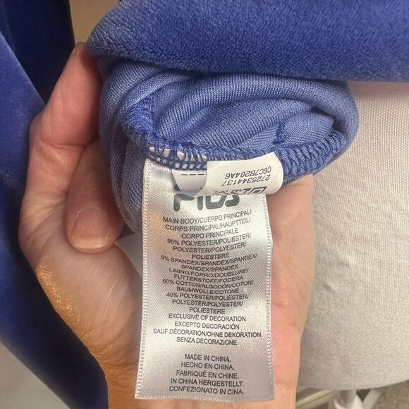 Fila Womens Velour Quarter Hoodie Marlin(Blue) Size XS - Picture 8 of 9